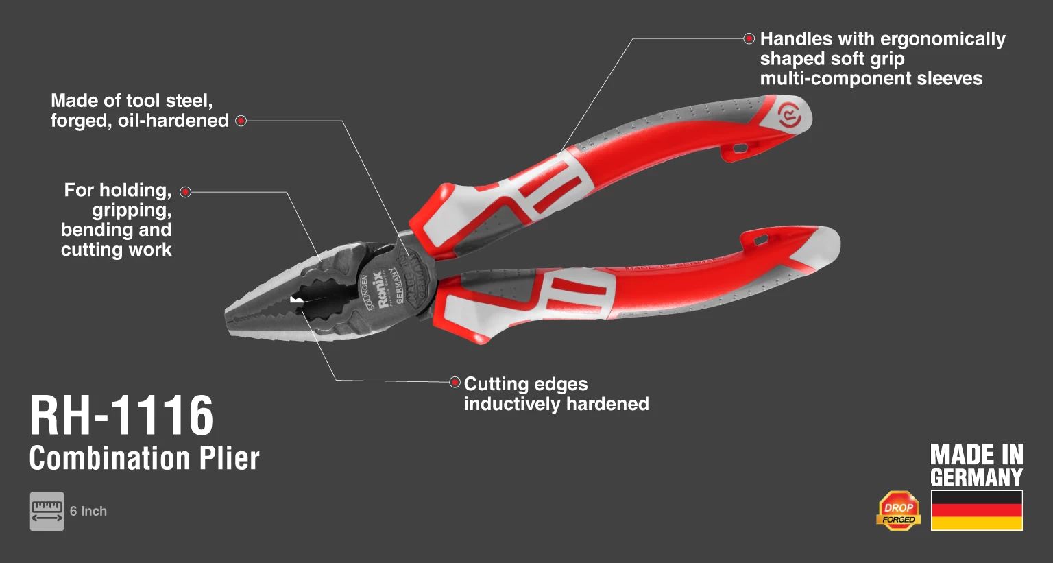 انبر دست 7 اینچ آلمانی
