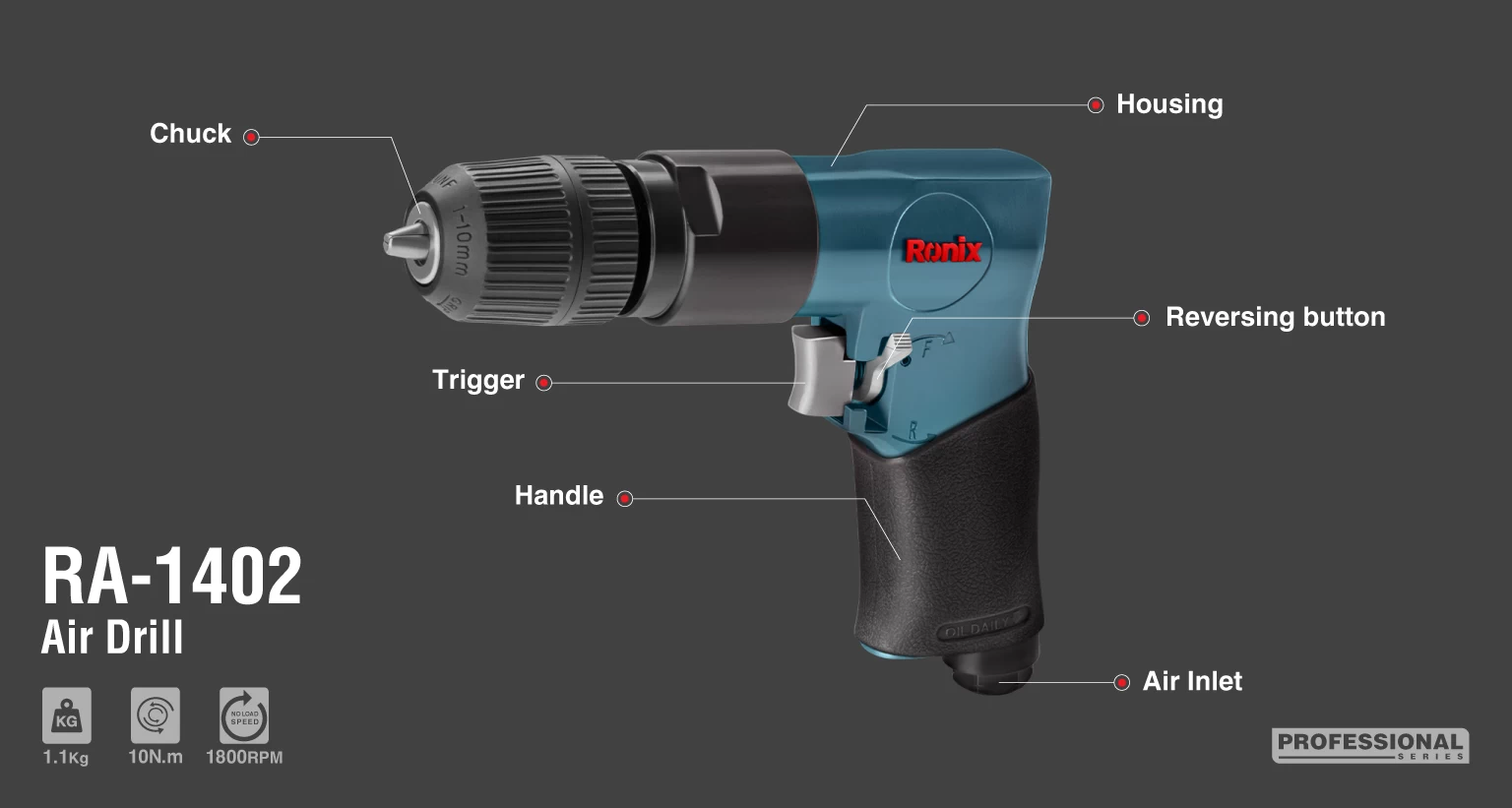 دریل بادی اتوماتیک RA-1402