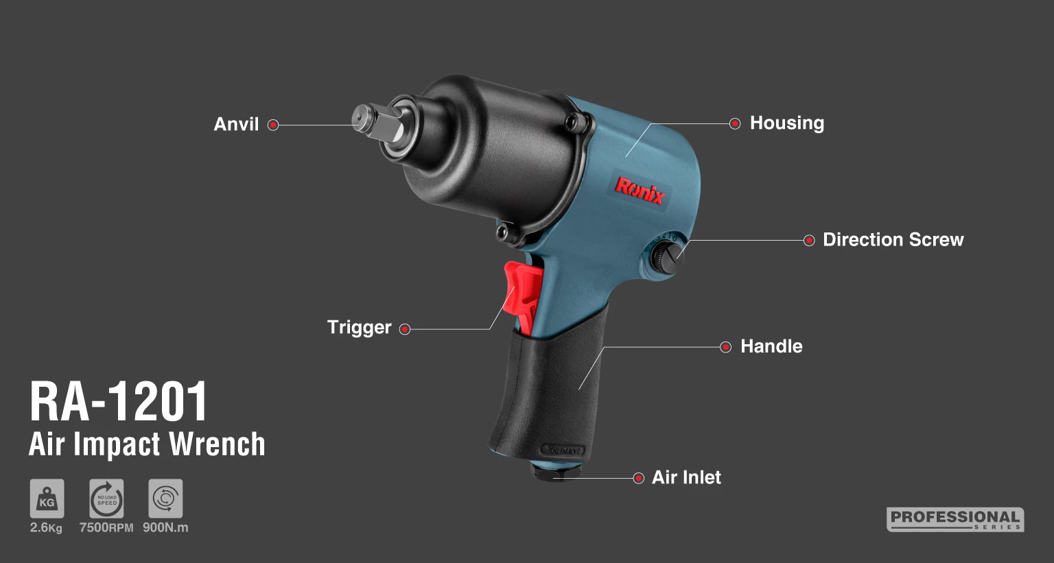 بکس بادی 1/2 اینچ 860 نیوتن متر RA-1201