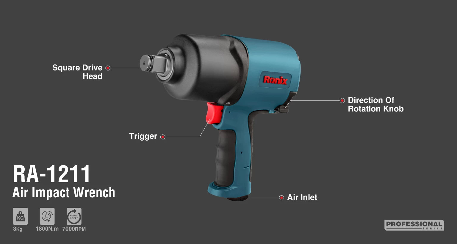 بکس بادی بدنه کامپوزیت 3/4 اینچ 1800 نیوتن متر RA-1211 ،1328ft.lb