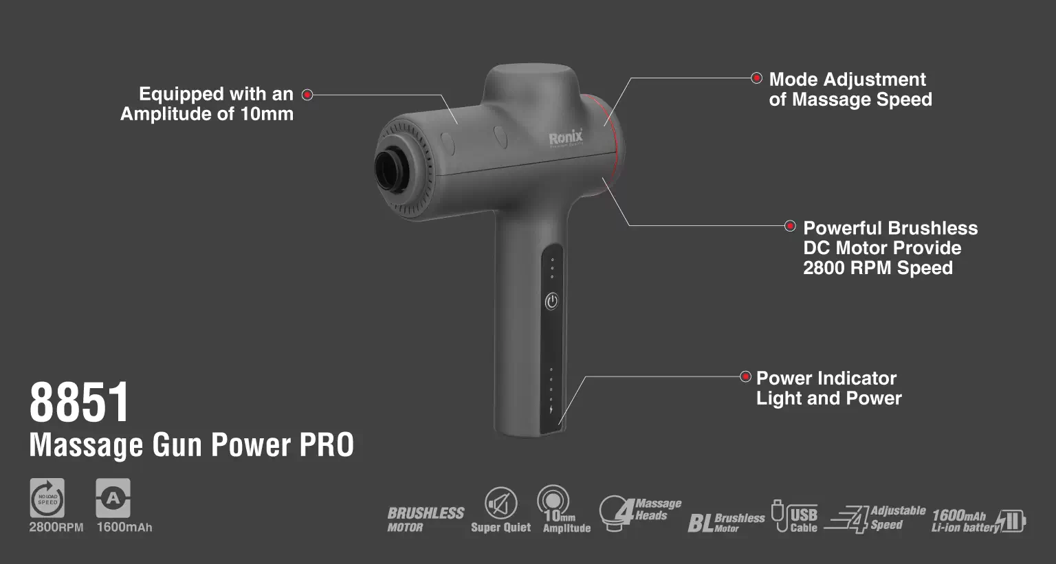 ماساژور شارژی 8851POWER PRO