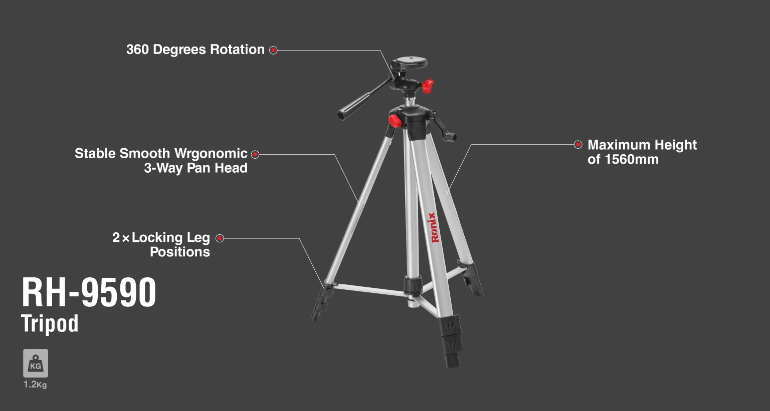 سه پایه تراز لیزری 155 سانتیمتری RH-9590