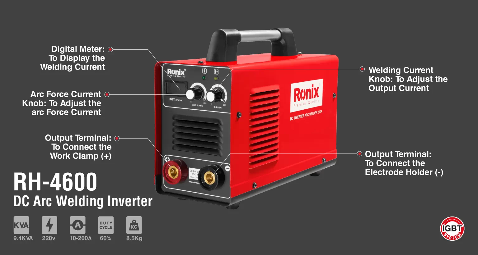 اینورتر جوشکاری 200 آمپر RH-4600