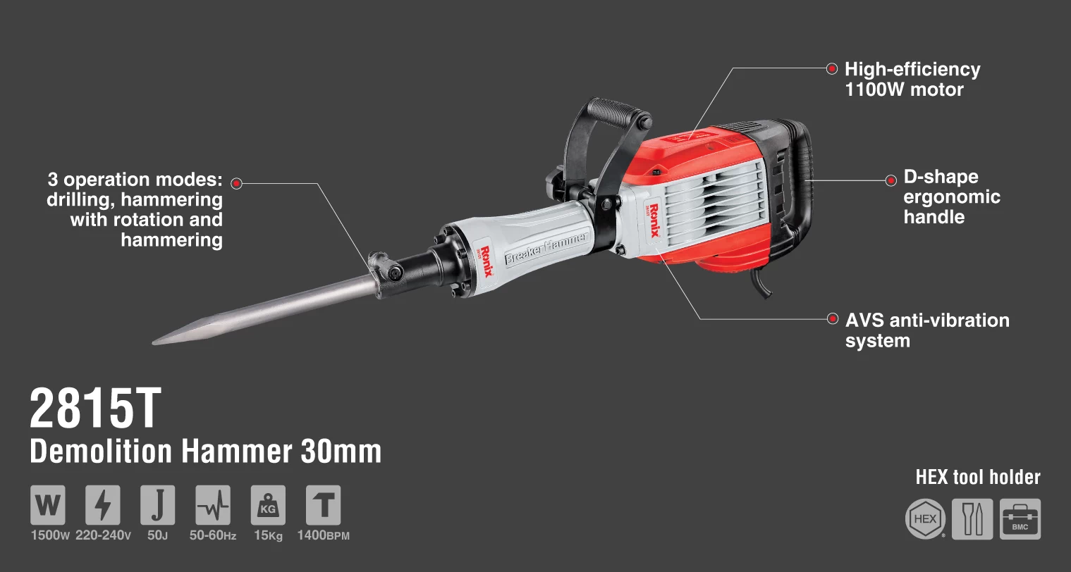 چکش تخریب برقی 15کیلویی-1500وات 2815T